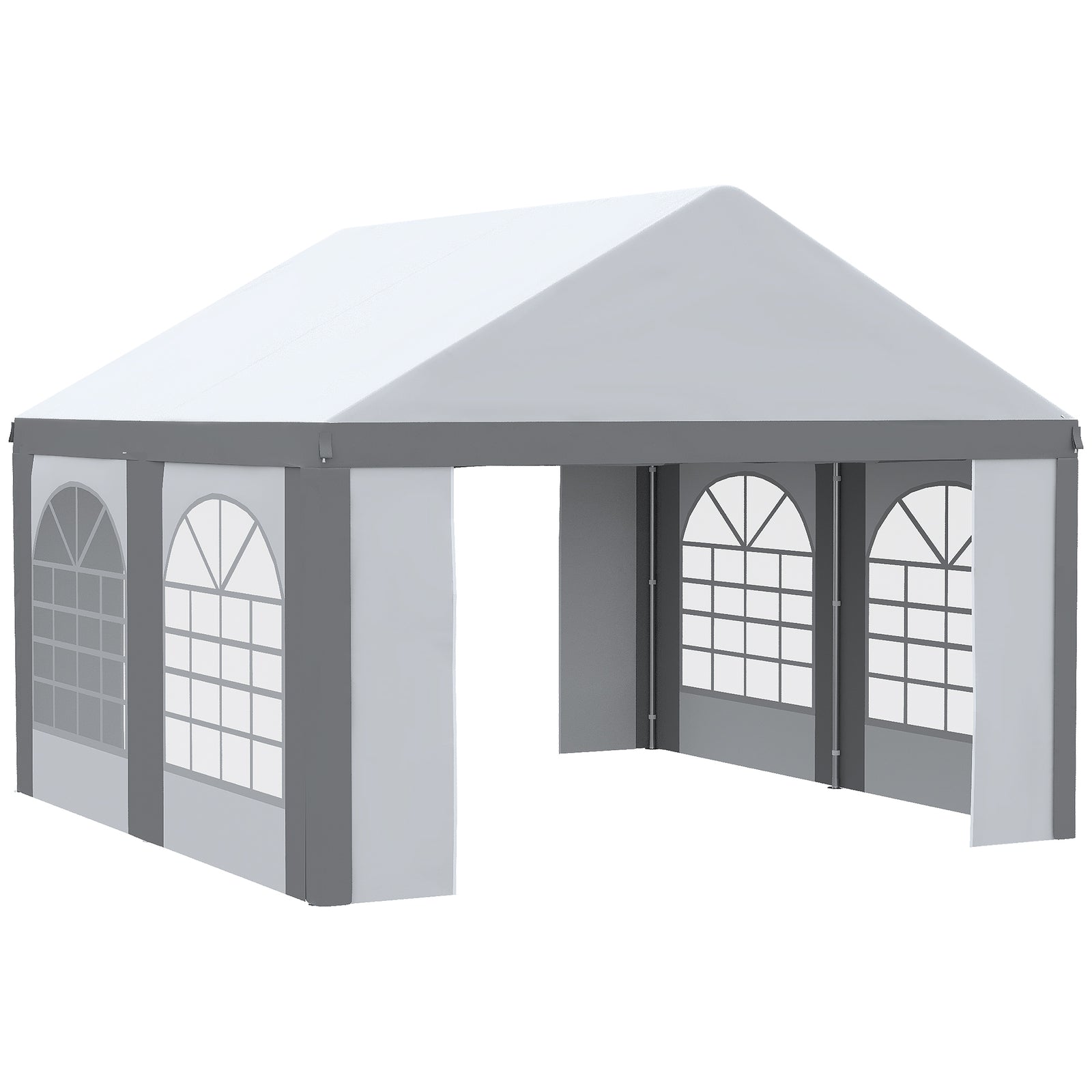 Party Tent, Marquee Gazebo With Sides, Windows And 2 Doors | Small | White