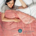 Weighted Super soft Sherpa fleece lining Blanket - Pink | Double | Pink