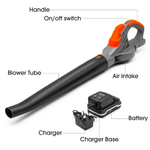 Cordless Leaf Blower Lightweight Electric Garden Blower Rechargeable 20v Battery And Charger
