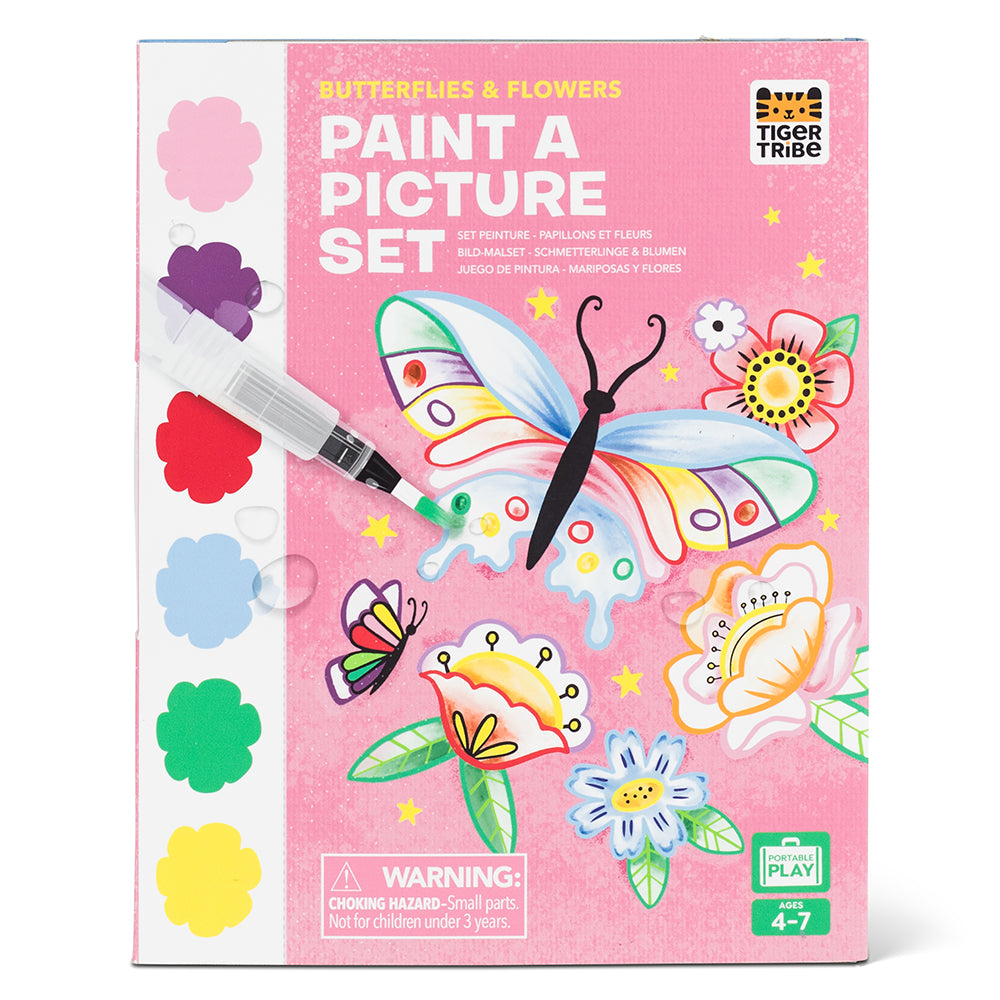 Paint-a-picture Set (Butterflies & Flowers) - 16-page Nature Painting Book