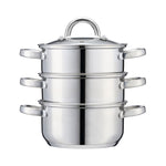 3 Tier Stainless-steel Steamer Pan | 18cm | Silver