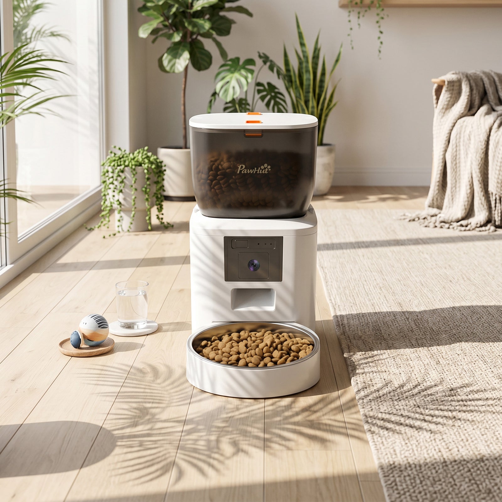PawHut Automatic 4l Cat Feeder With Camera, 2.4g Wifi, Smart App Control