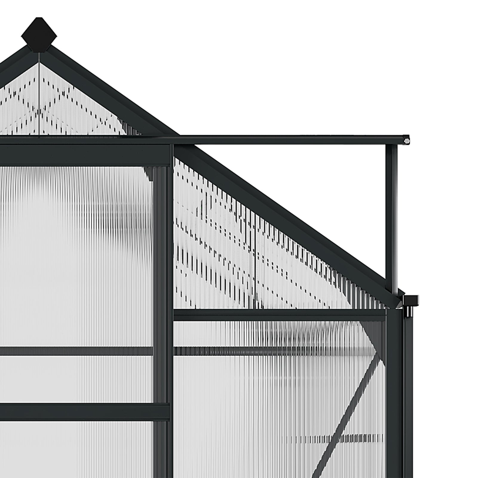 Polycarbonate Walk-in Greenhouse 6x8ft | Gray
