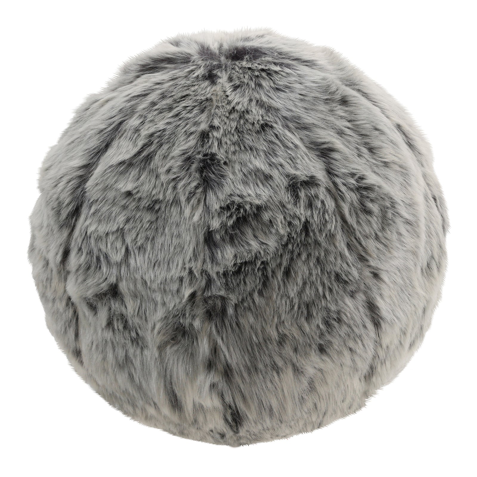 Round Faux Fur Ball Cushions Set Of 2