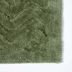 Chevron Geometric Pattern Thick Bathmat | 50 x 80cm | Green