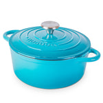 Cast Iron Dutch Oven With Lid Casserole - 24cm (4.7l) | Blue