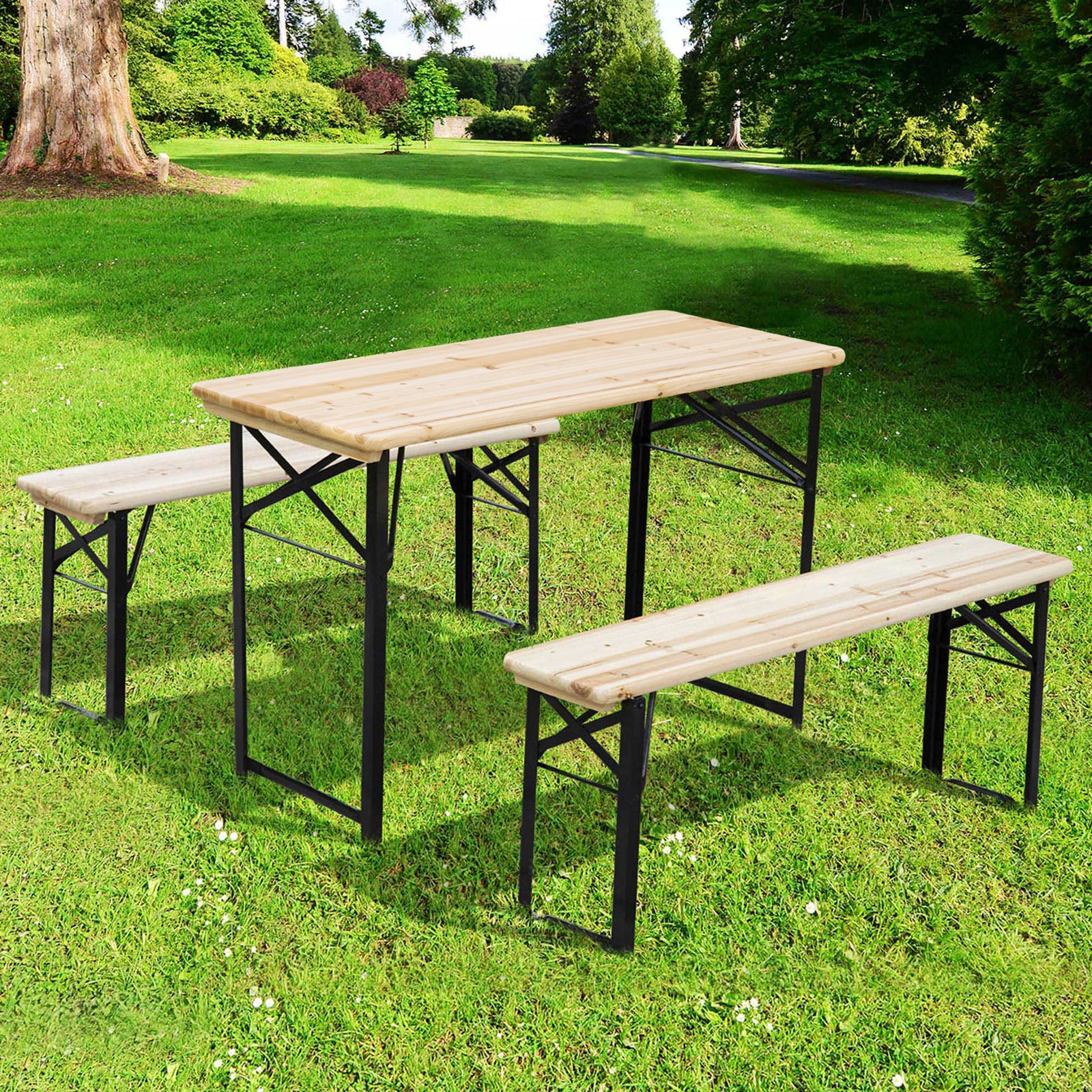 Portable Folding Camping Picnic Table And Bench Set