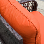 3pc Patio Rattan Wicker Bistro Set Conversation Furniture | Orange