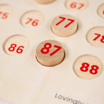 Traditional Wooden Bingo Game, 105 Play Pieces, 4 Players