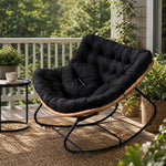 Modern Rocking Chair with Cushion – Large | Black