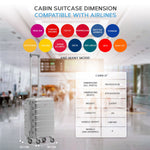 55x35x20cm Cabin Carry On Suitcase Hard Shell Overhead Luggage 100+ Airlines Approved | Cabin | Silver
