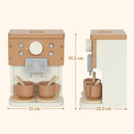 AIYAPLAY Kids Wooden Coffee Machine Toy, Pretend Role Play Toy