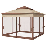 Garden Folding Tent Heavy Duty Pop Up Gazebo For Party | Khaki