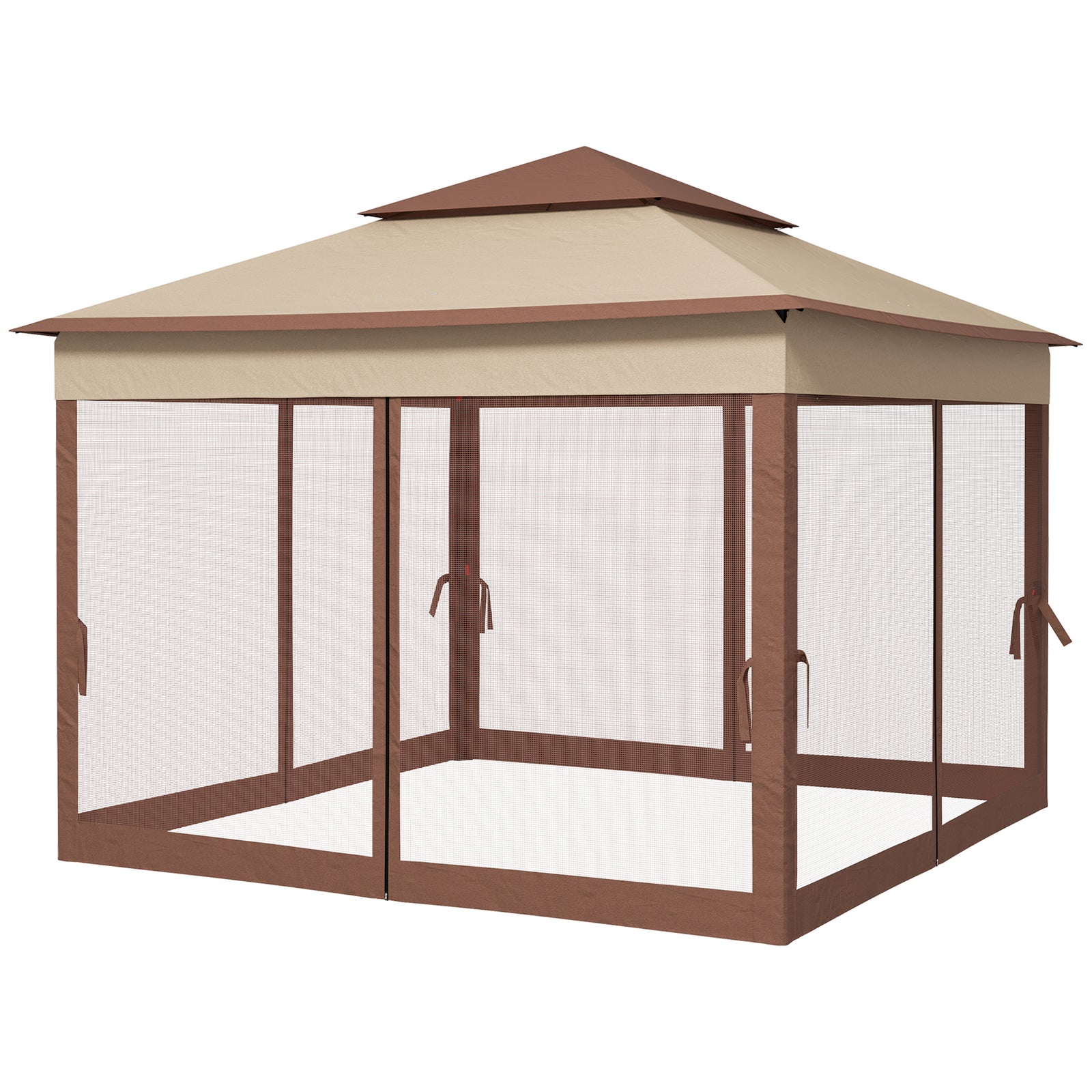 Garden Folding Tent Heavy Duty Pop Up Gazebo For Party | Khaki