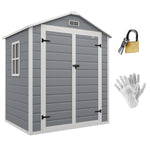 Garden Shed 6'x4.5' Plastic Tool Storage House W/ Doors