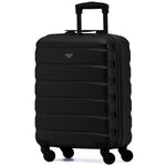 55x40x20cm Lightweight Luggage Hard Shell Cabin Suitcase 60+ Airlines Approved - Carry On Case - 4 Wheels | 55 x 40 x 20cm | Black