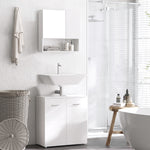 Bathroom Pedestal Under Sink Cabinet Storage Shelf
