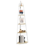 5-tier Corner Shelf, Shelving Unit With Adjustable Feet | One Size | Natural