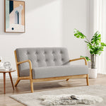 Wooden Frame 2-seater Sofa – Modern Upholstered Loveseat