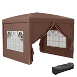3mx3m Pop Up Gazebo Party Tent Canopy Marquee W/ Storage Bag | Coffee