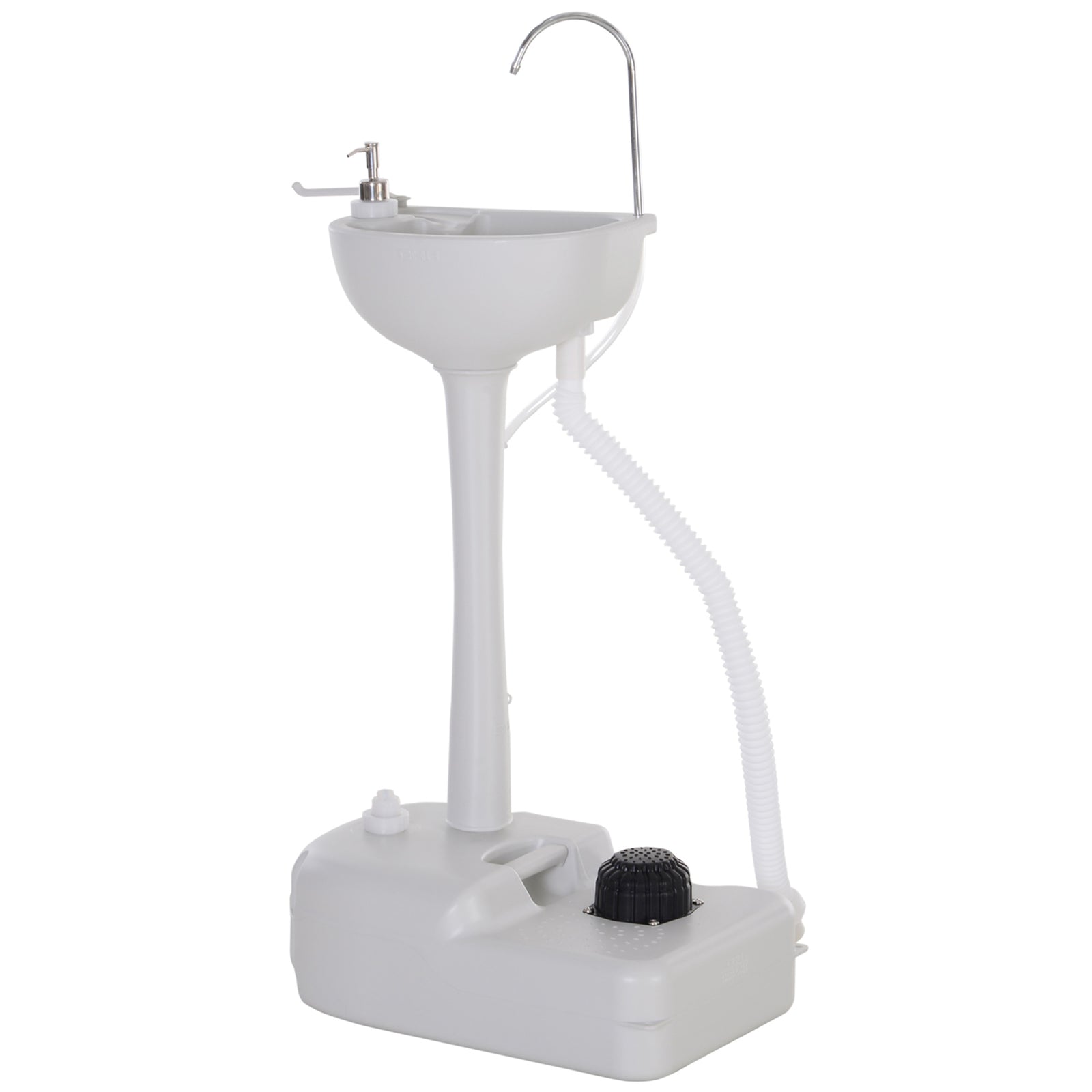 Camping Hand Wash Sink With Towel Holder & Soap Dispenser | Gray