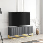 Ripple Tv Unit 100cm - Fluted Design | Large-Medium | Dark Grey