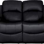 Manual Recliner Sofa 2 Seater Faux Leather | Black