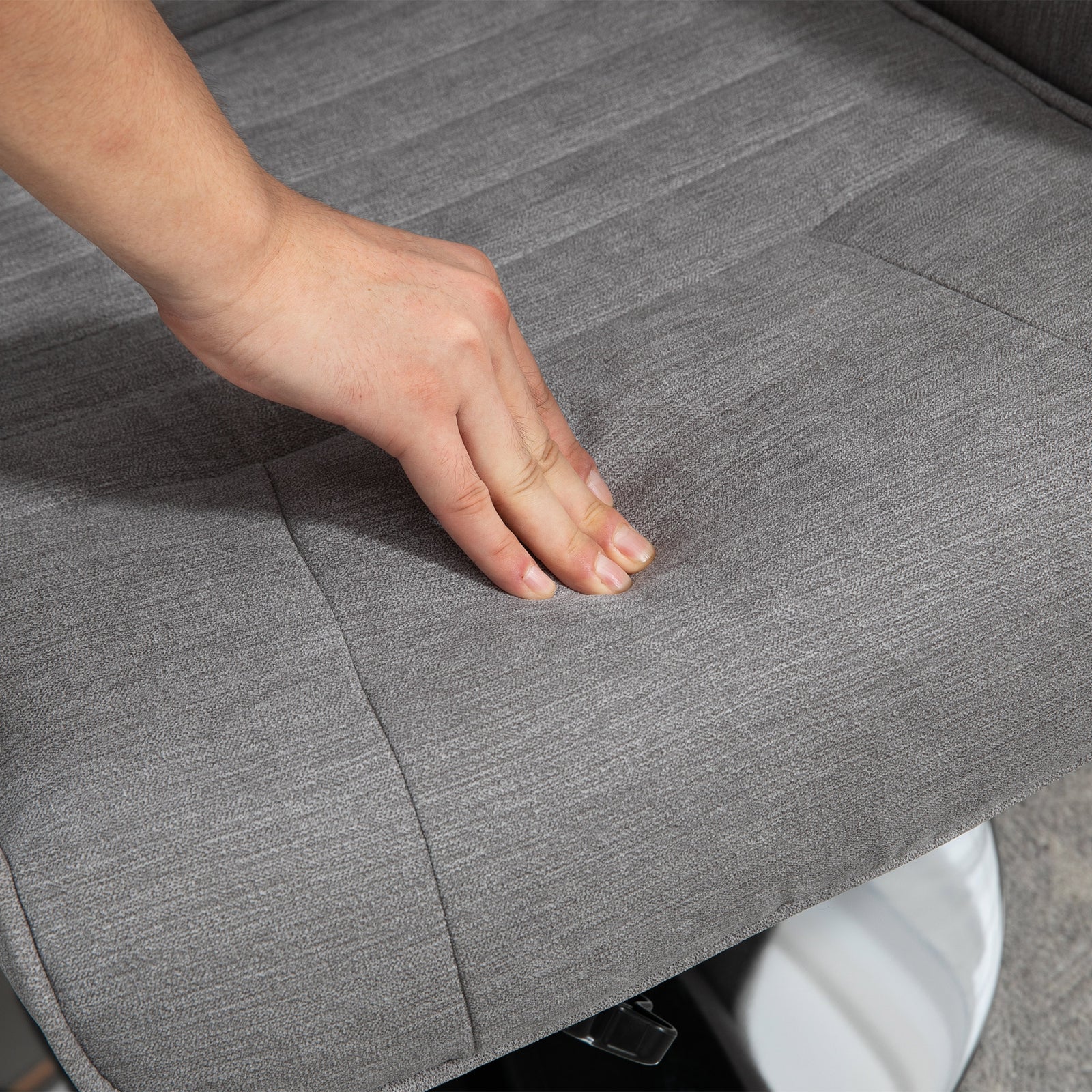 Upholstered Swivel Recliner Armchair With Ottoman | Grey