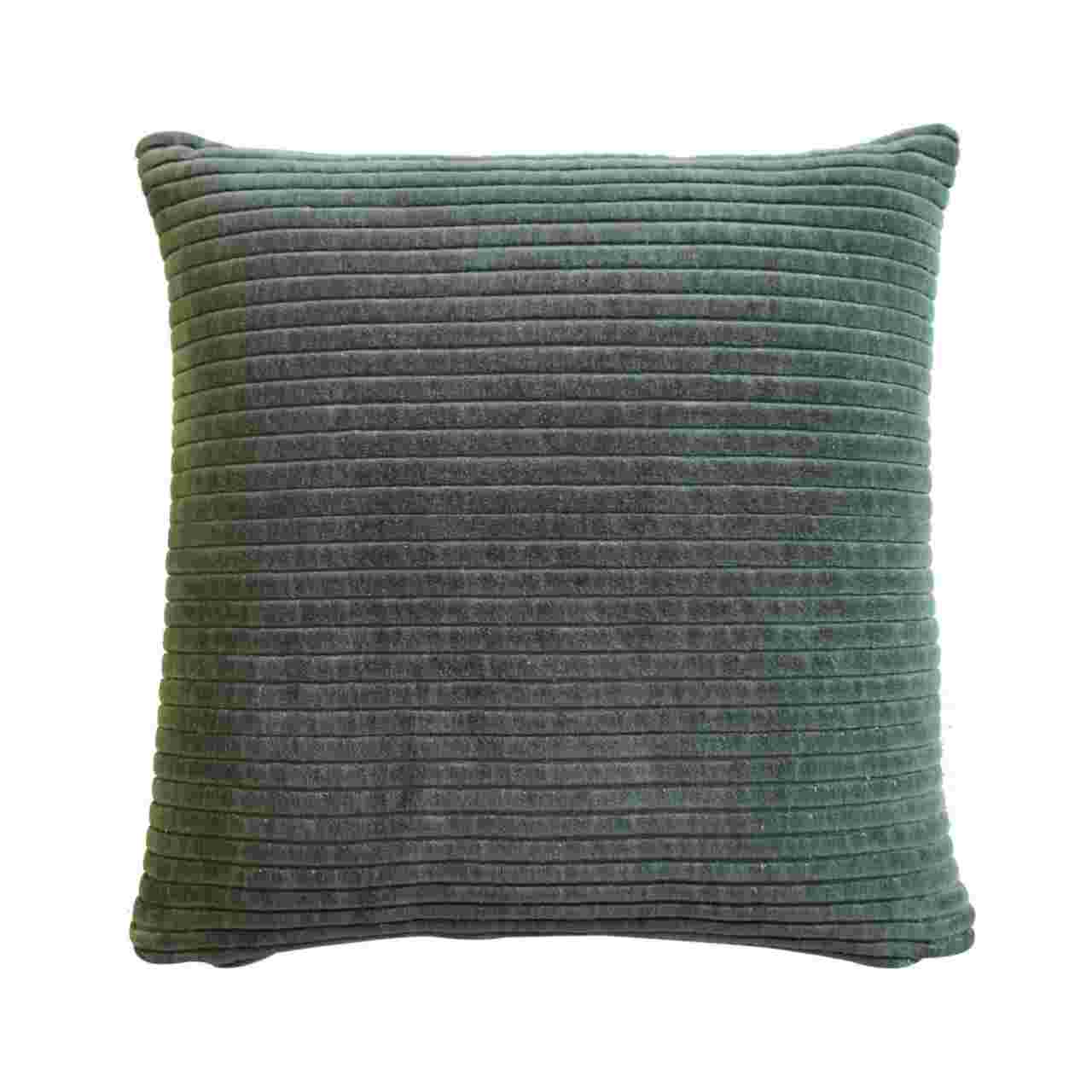 Ribbed Cushion Set, Velvet Fabric | Set-of-2 | Green