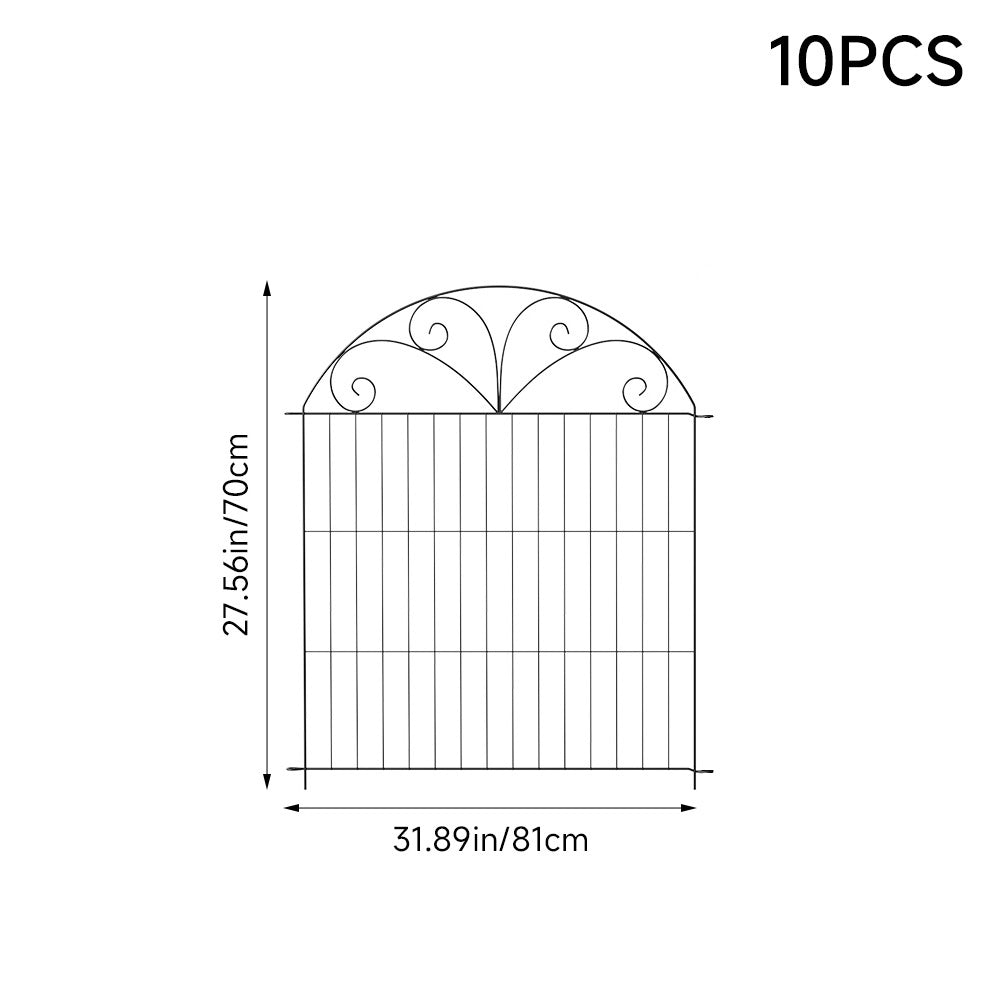 Breeins 10pcs Decorative Metal Garden Fence Panels