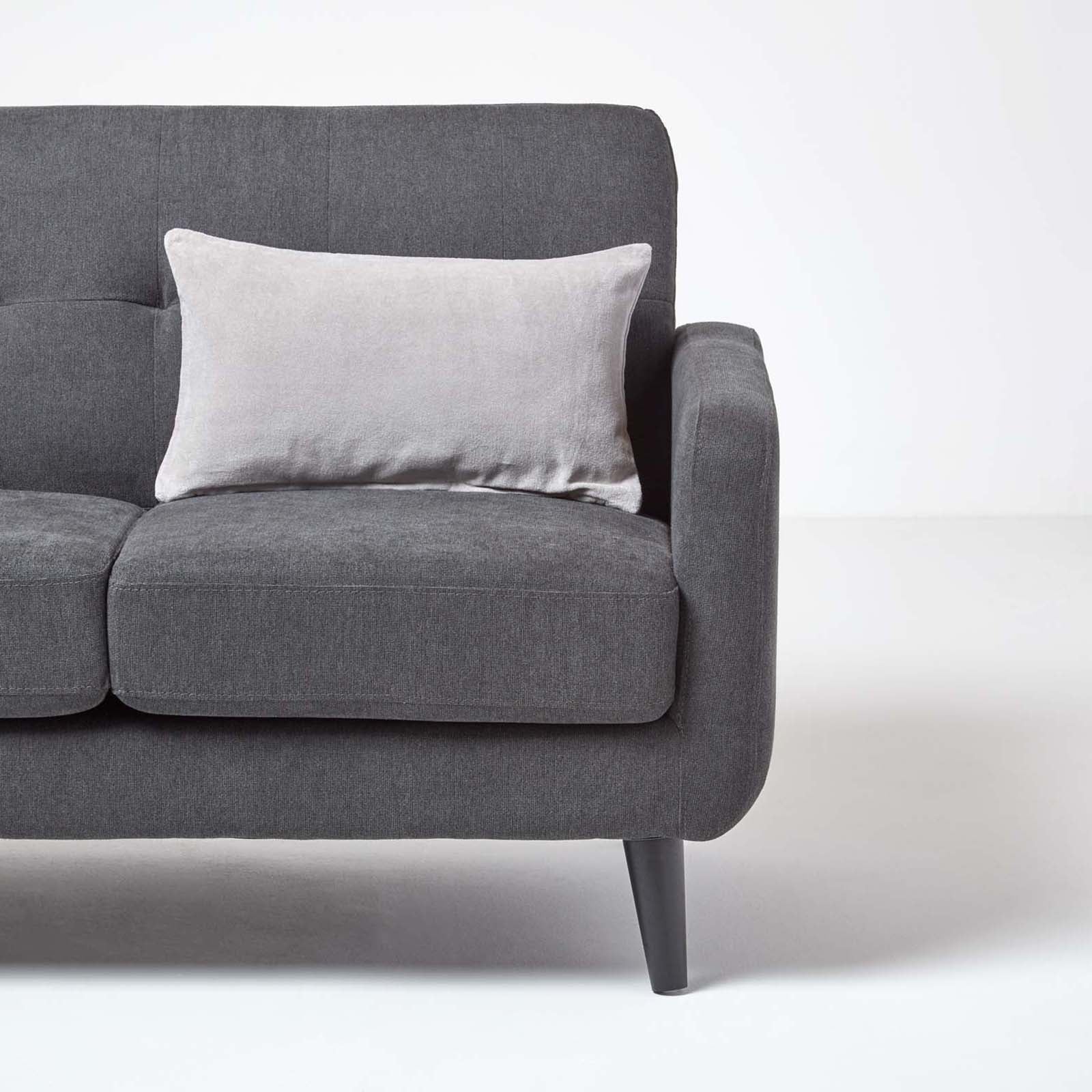 Luxury Cotton Velvet Cushion Cover | 30cm x 50cm | Light Grey
