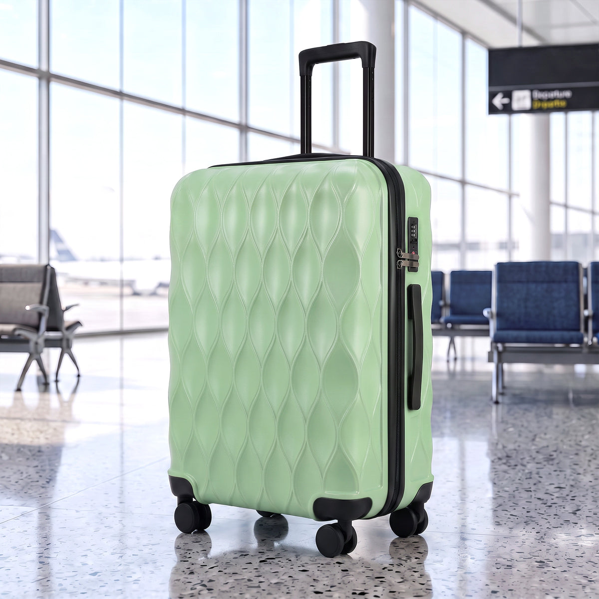 Suitcase, Hard Shell Carry On Luggage With Tsa Lock | 64l | Green