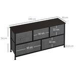 Chest Of Drawers, 5 Drawer Fabric Dresser For Bedroom