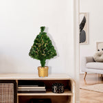 2/3ft Prelit Artificial Christmas Tree Fiber Optic | 2ft | Green