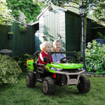 12v Two-seater Kids Electric Ride-on Car W/ Electric Bucket | Green