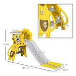 2 In 1 Kids Slide For Indoor Use With Basketball Hoop For 18-36 Months | Yellow