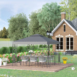 3m X 3m Outdoor Decorative Garden Gazebo Canopy Steel Frame