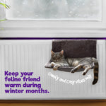 Petlicity Grey Radiator Cat Bed With Removable Faux Fur Cover And Frame