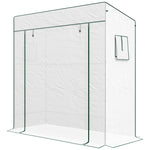 Lean-to Tomato Growhouse W/ Roll-up Door | White