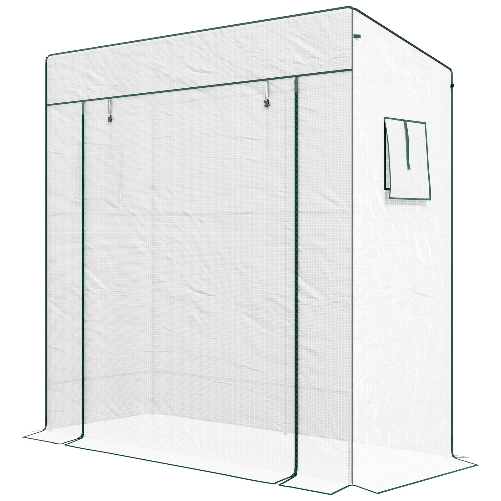 Lean-to Tomato Growhouse W/ Roll-up Door | White