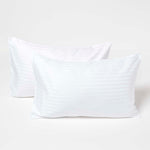 Cotton Stripe Kids Pillowcases 330 Thread Count, 2 Pack | 40 x 60cm | White
