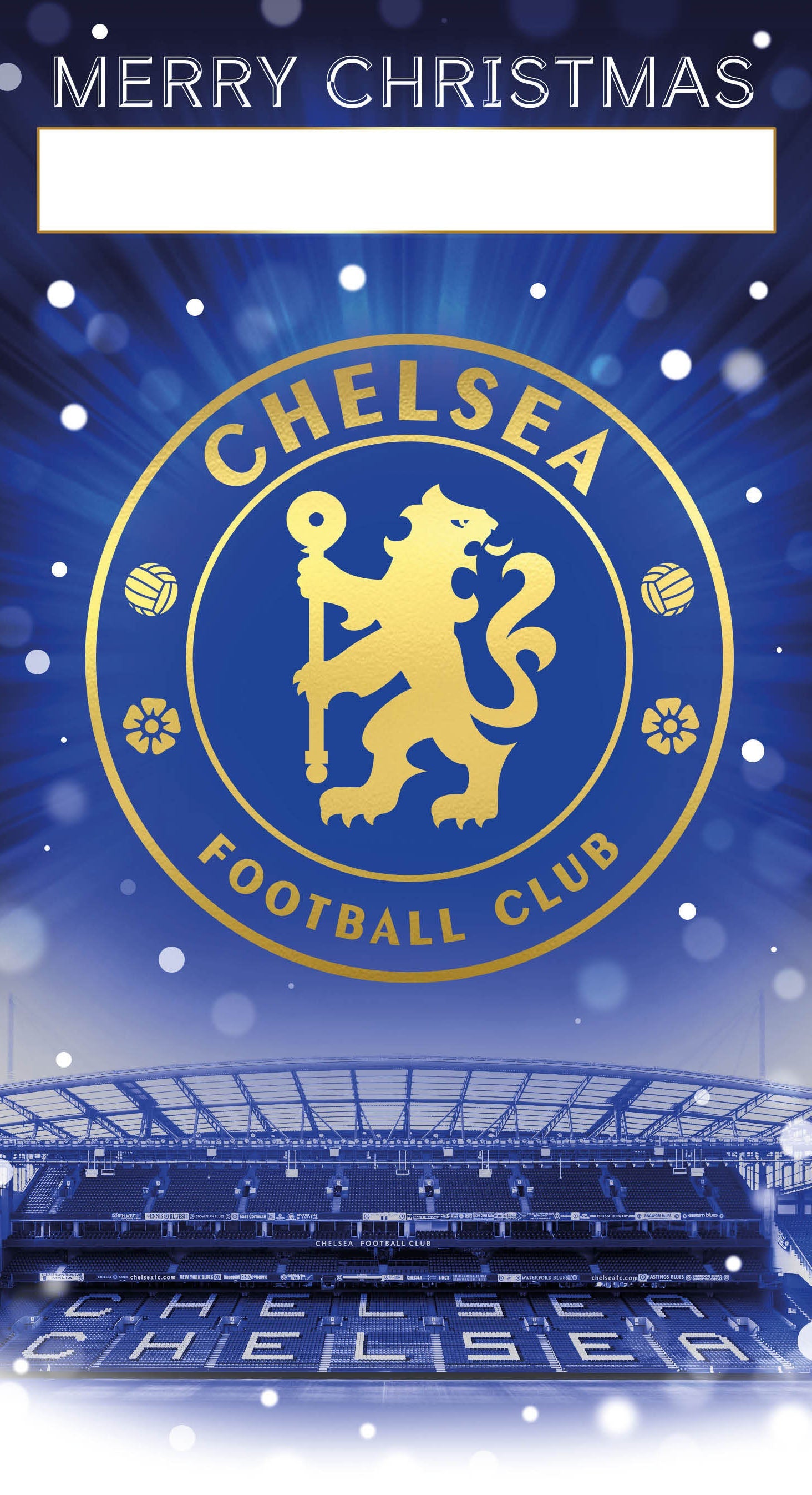 Chelsea FC Personalise Christmas Card With Sticker Sheet Official Product