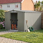 Breeins 8x8FT Apex Roof Metal Garden Storage Shed with Sliding Door