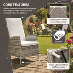 Lisbon Pack Of Rattan Reclining Dining Chairs | Set-of-6 | Mixed Grey