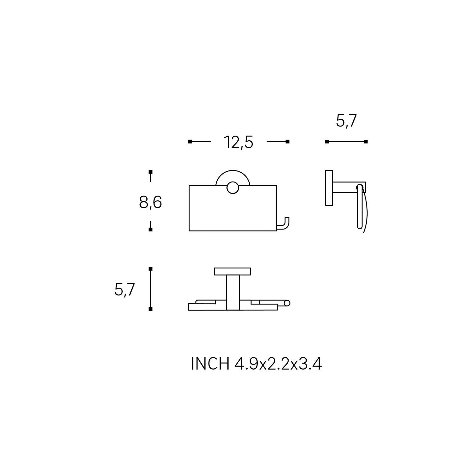 Toilet Roll Holder With Cover, Matt Black Hidden Fixings Start Collection