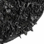 Dallas Leather Shaggy Rug | 150cm | Black