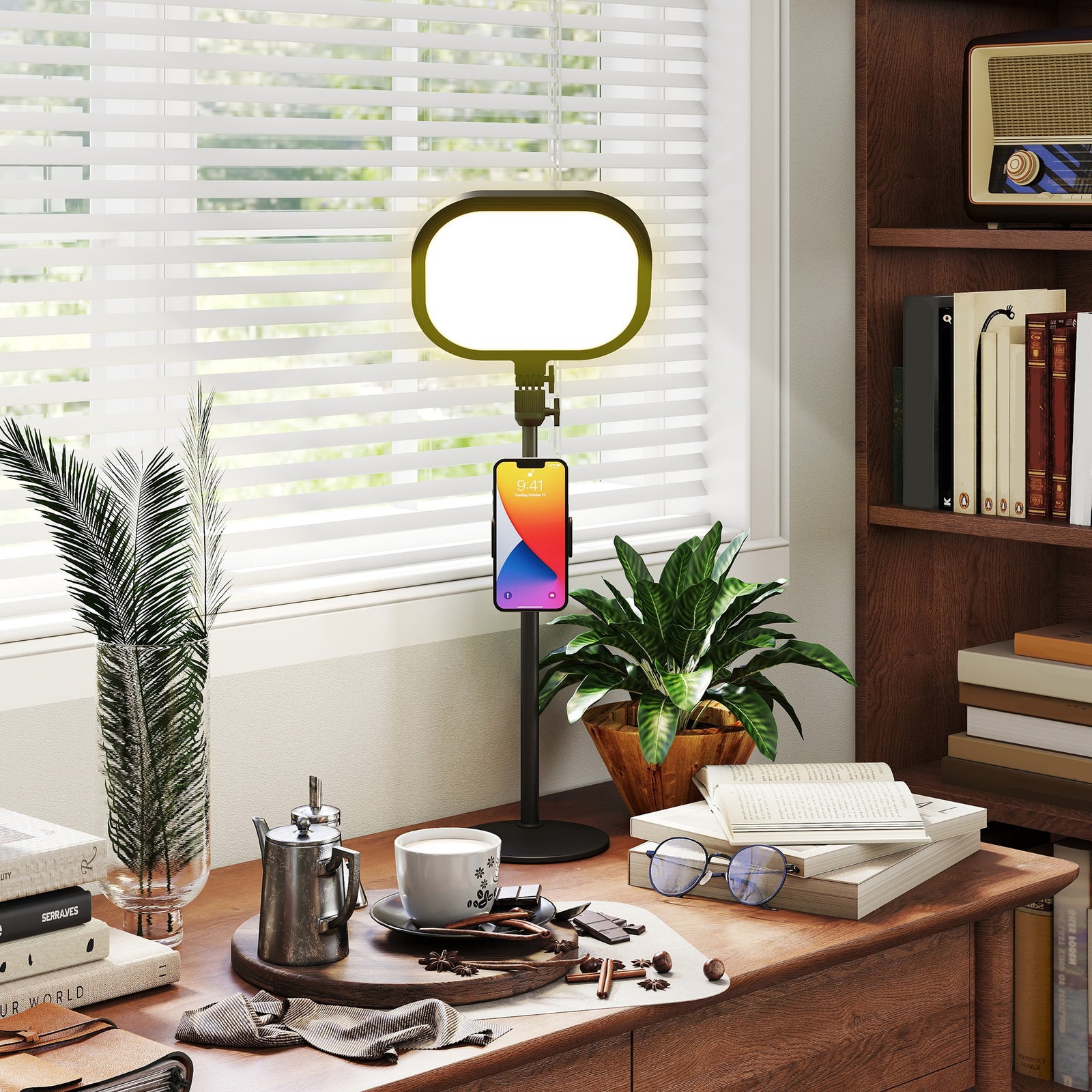 HOMCOM Bedside Table Lamp With 5 Colour Modes & 10 Brightness Levels, Black