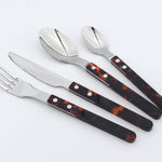 Cutlery Set Stainless Steel Sets Anydate Resin | Set of 4 | Brown