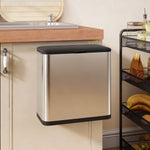8l Hanging Kitchen Bin, Rubbish Bin W/ Stay-open Lid For Under Sink | Silver