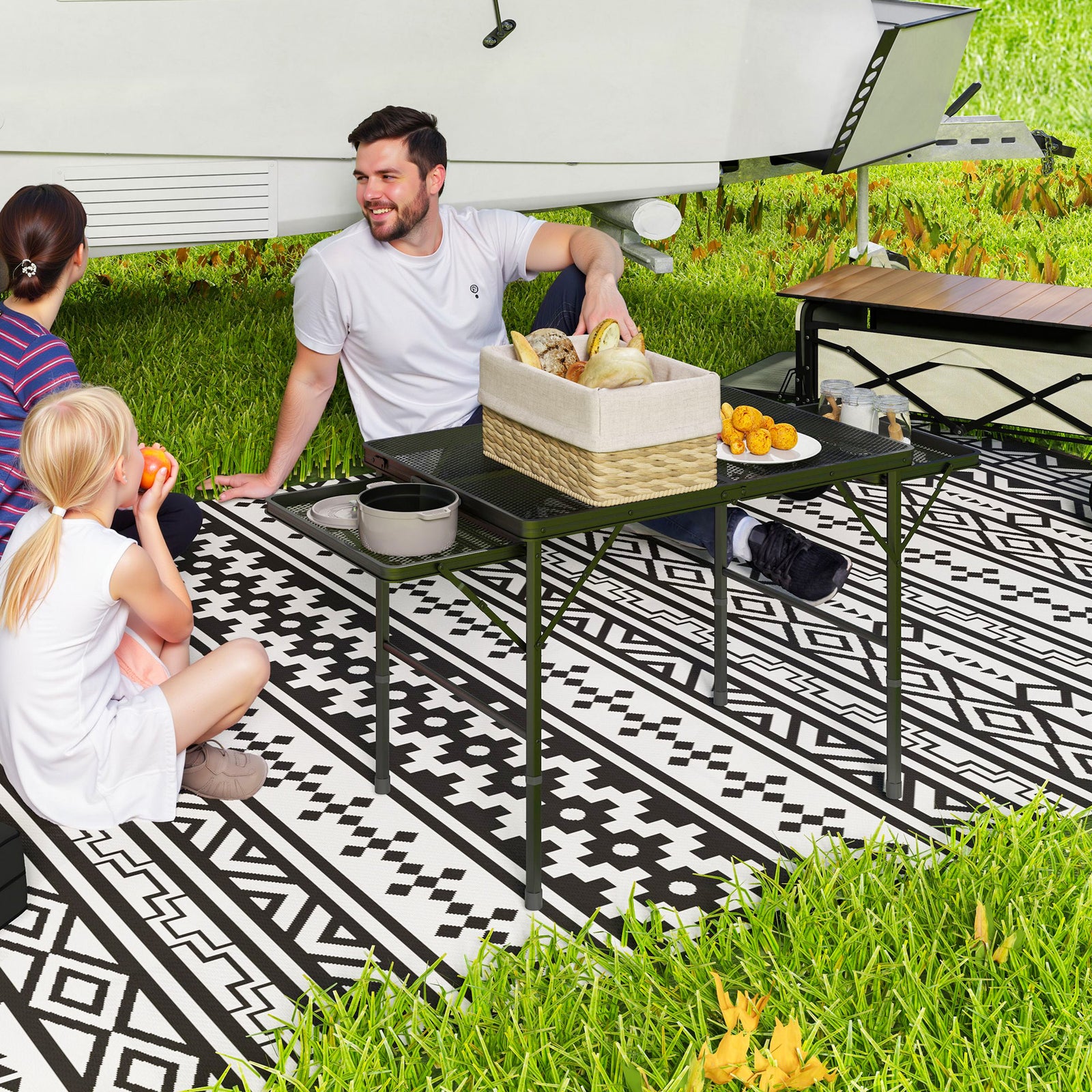 4.5ft Folding Grill Table, Black